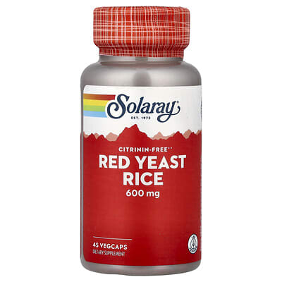 Красный дрожжевой рис, 600 mg, 45 вегетарианских капсул