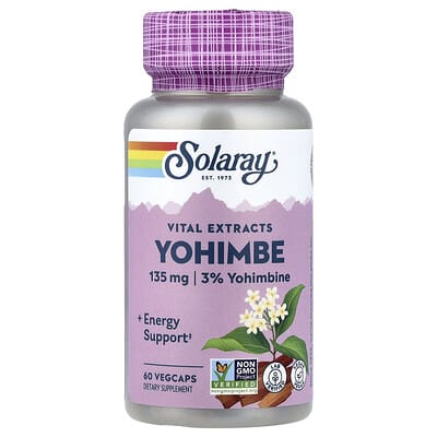 Solaray Vital Extracts, Yohimbe, 135 mg, 60 капсул