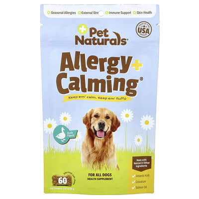 БАД Pet Naturals Allergy + Calming® для собак Duck 60 Bite-Sized Soft Chews 3.17 oz (90 g)