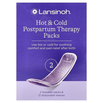 Hot & Cold Postpartum Therapy Packs, 2 Reusable Packs & 12 Disposable Sleeves