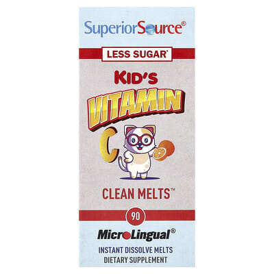Детские витамины C Superior Source, Clean Melts™, Orange, 90 MicroLingual® Instant Dissolve Melts