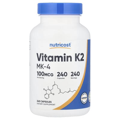 Витамин K2 MK-4, 100 mcg, 240 капсул