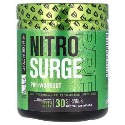 Nitro Surge™, Pre-Workout, Green Apple, 9.21 oz (2.61 g)