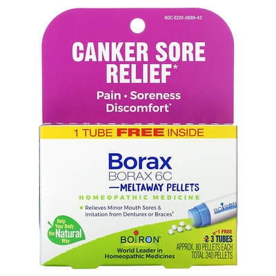 Borax 6C, таблетки Meltaway, 3 тюбика, примерно по 80 таблеток в каждом