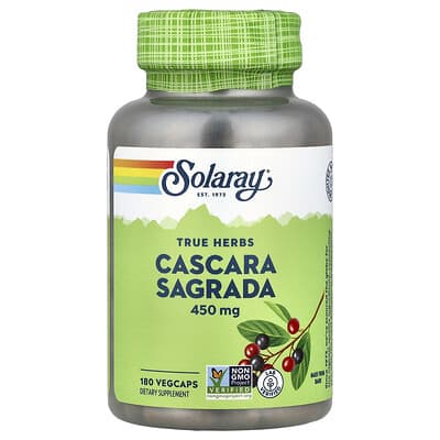 True Herbs, Cascara Sagrada, 450 mg, 180 вегетарианских капсул