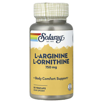 L-Arginine L-Ornithine, 50 вегетарианских капсул