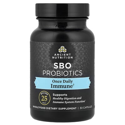 Ancient Nutrition пробиотики SBO, для ежедневного приема, Immune, 25 Billion CFU, 30 капсул