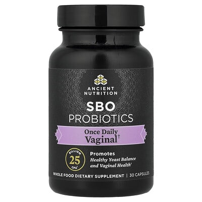 Ancient Nutrition SBO Probiotics, Vaginal Once Daily, 30 капсул