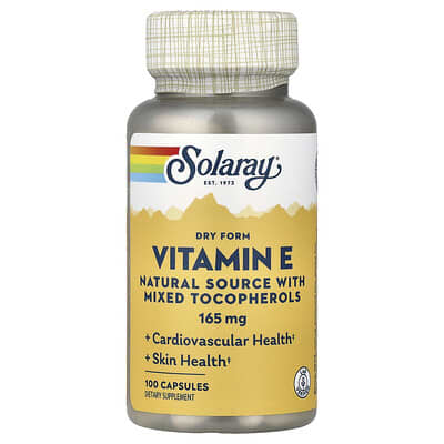 Dry Form Vitamin E, 165 mg, 100 Capsules