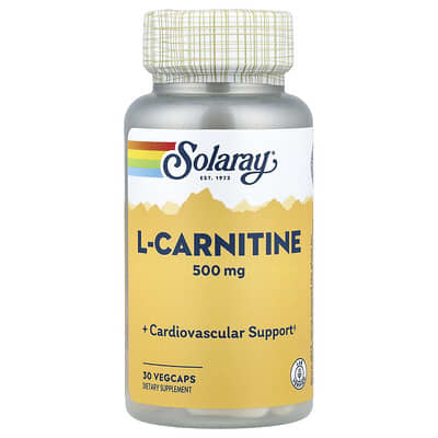 L-Carnitine, Solaray, 500 mg, 30 вегетарианских капсул