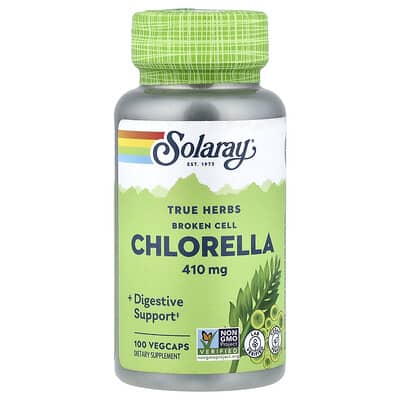 True Herbs, хлорелла Broken Cell, 410 mg, 100 вегетарианских капсул
