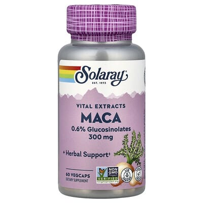 Мака экстракт Solaray Maca, 300 mg, 60 VegCaps
