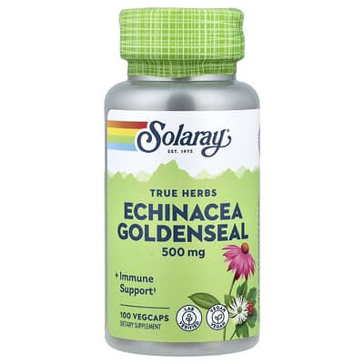 БАД True Herbs, Echinacea Goldenseal, 100 VegCaps