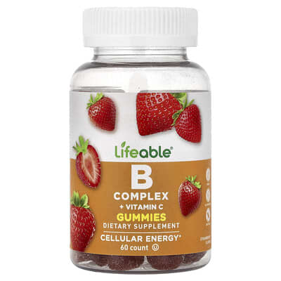 B Complex + Vitamin C жевательные витамины, клубника, 60 шт