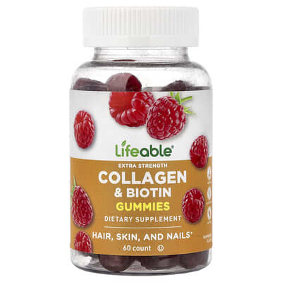 Желейные витамины Collagen & Biotin Raspberry 60 Gummies