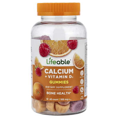 Calcium + Vitamin D3 мармеладные витамины, Fruit, 60 шт