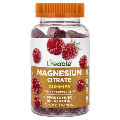 Желейные витамины Magnesium Citrate, малина, 90 шт (83.3 mg на шт)