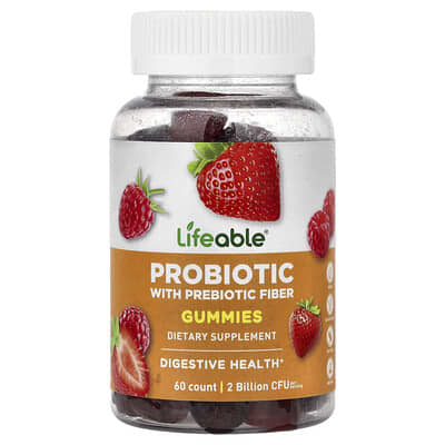 Желейные витамины Lifeable Probiotic With Prebiotic Fiber Berry 60 шт.