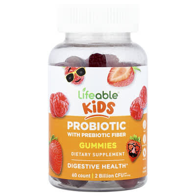Lifeable Детский пробиотик с пребиотической клетчаткой, Berry, 60 шт