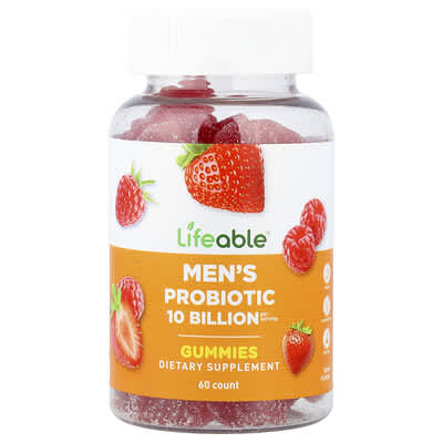 Мужские пробиотические мармеладные витамины Lifeable Berry, 60 Gummies (5 Billion per Gummy)