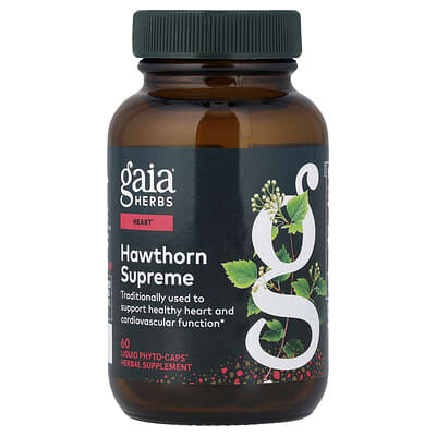 Gaia Herbs Hawthorn Supreme 60 веганских жидких фитокапсул