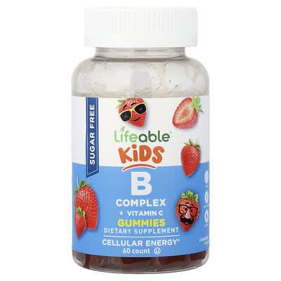Детские жевательные витамины Lifeable B Complex + Vitamin C Strawberry 60 шт
