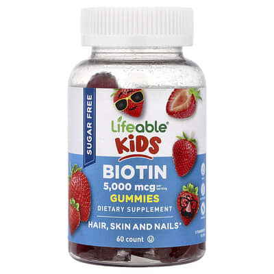 Детские мармеладные витамины Lifeable Biotin Sugar Free Strawberry 60 шт.