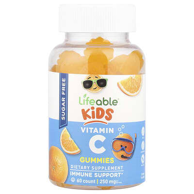 Детские жевательные витамины C, без сахара, цитрус, 60 штук (125 mg per Gummy)
