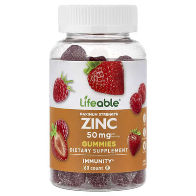 Желе Lifeable Zinc, ягодное, 60 шт (25 mg на штуку)