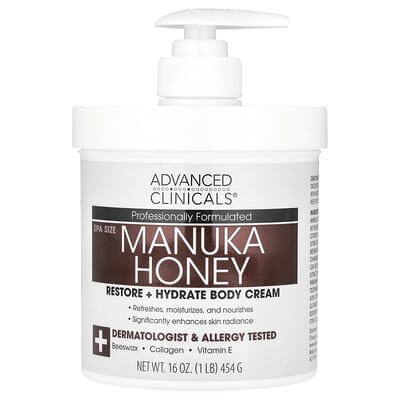 Manuka Honey, восстанавливающий и увлажняющий крем для тела, 16 oz (454 g)