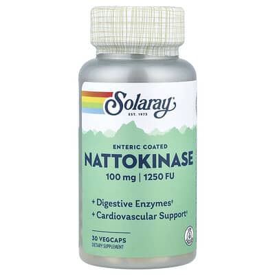 Наттокиназа, 100 mg (1,250 FU), 30 VegCaps
