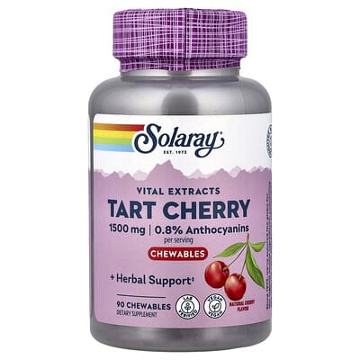 Solaray Витаминный комплекс Tart Cherry Natural Cherry 90 жевательных таблеток (500 mg per Chewable)