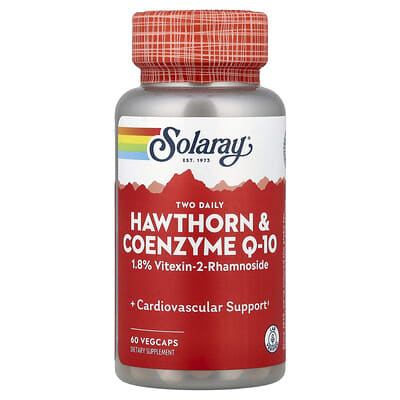 Two Daily, Hawthorn & Coenzyme Q-10, 60 вегетарианских капсул