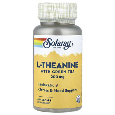 L-Theanine с зеленым чаем, 45 вегетарианских капсул