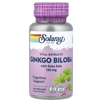 Vital Extracts, Ginkgo Biloba с Gotu Kola, 60 вегетарианских капсул