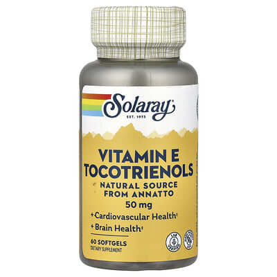 Витамин E Токотриенолы, 50 mg, 60 мягких капсул