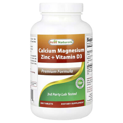 Calcium Magnesium Zinc + Vitamin D3, 300 Tablets