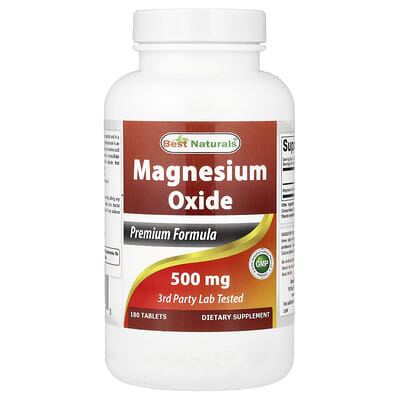 Magnesium Oxide, 500 mg , 180 Tablets