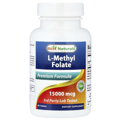 L-Methyl Folate, 60 Tablets (25,000 mcg per Tablet)