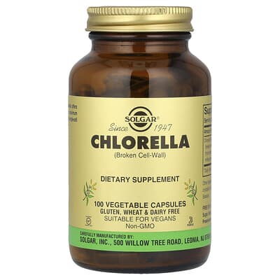 Solgar Chlorella (Broken Cell-Wall), 100 растительных капсул (520 mg на капсулу)