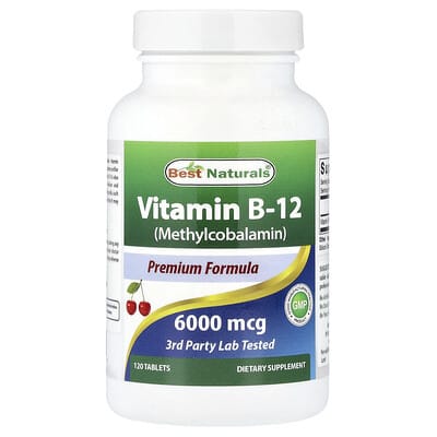 Витамин B-12 (Methylcobalamin) Best Naturals, 6,000 mcg, 120 таблеток