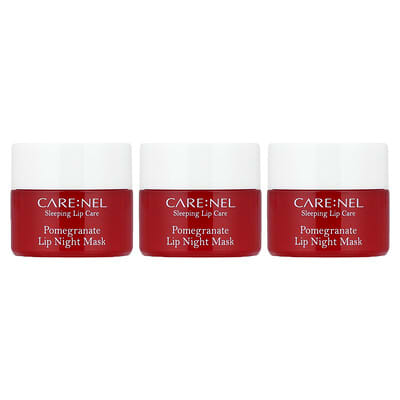Care:Nel набор ночных масок для губ, Pomegranate, 3 предмета, по 5 g каждый