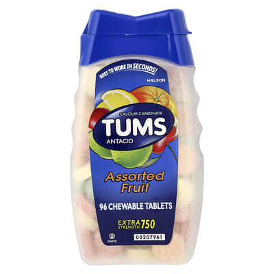 Tums антацид, ассорти фруктов, 96 жевательных таблеток (750 mg на таблетку)