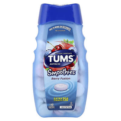 Антацид Tums Antacid, Smoothies Berry Fusion, 140 Chewable Tablets (750 mg per Tablet)