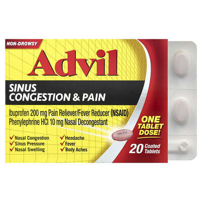 Sinus Congestion & Pain, 20 Coated Tablets