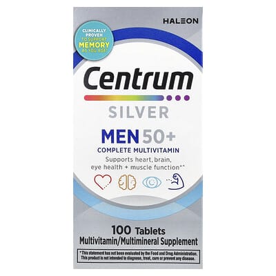 Мужские мультивитамины Centrum Silver 50+, 100 таблеток