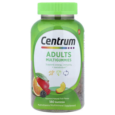 Мультивитамины Centrum, ассорти из натуральных фруктов, 180 жевательных таблеток