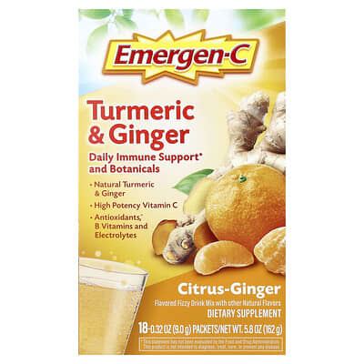 Turmeric & Ginger, Citrus-Ginger, 18 Packets, 0.32 oz (9 g) Each