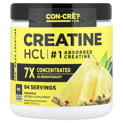 Креатин Con-Cret HCI, ананас, 2.2 oz (61.4 g)
