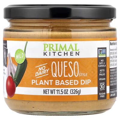Primal Kitchen Дип на растительной основе, мягкий, в стиле Queso, 11.5 oz (326 g)
